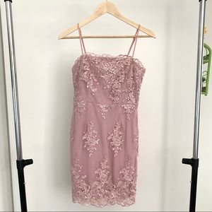 cayleigh mauve purple embroidered bodycon dress
